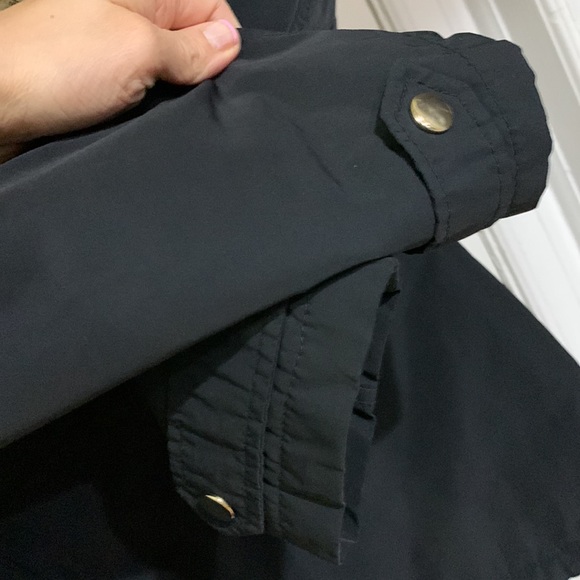 TOPSHOP faux fur hooded coat navy size 6 - Picture 6 of 7